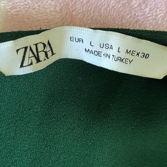 Zara Dark Green Pleated Dress - Picture 6 of 13